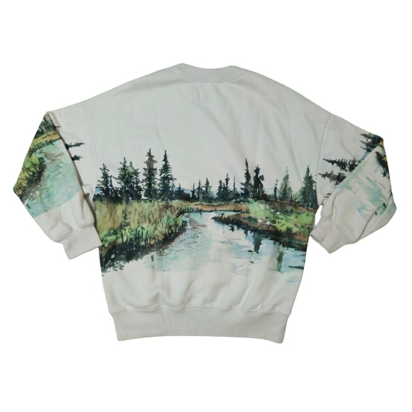 Abercrombie Horse Sunday Crewneck Sweatshirt Wildlife Graphic Oversized NWT🐎 - Picture 4 of 4